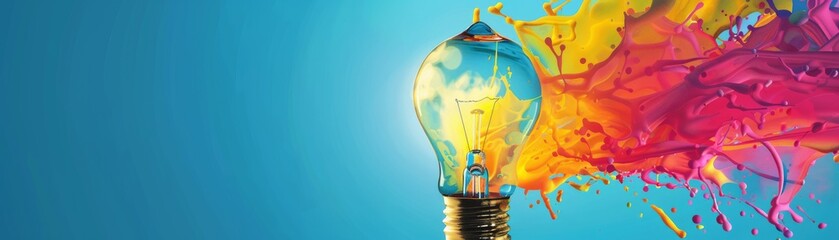 The image shows a light bulb with colorful smoke coming out of it. The colors represent the different types of creativity that can be used to solve problems.