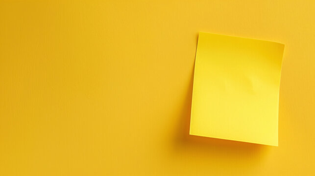 Yellow memo note over a yellow background with copy space.