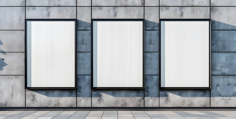 Blank outdoor billboard side by side, whiteboard advertising. front view. copy space, mockup product.