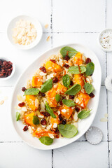 Quinoa salad with pumpkin, spinach and cranberry