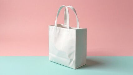 tote bag mock up isolated on flat pastel color background