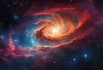 Colorful space Spiral galaxy cloud nebula. Stary night cosmos. Universe science astronomy. Generative AI