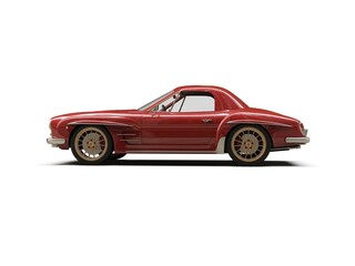 Old School Vintage Classic Red Racing Coupe Cabriolet Car