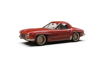 Old School Vintage Classic Red Racing Coupe Cabriolet Car