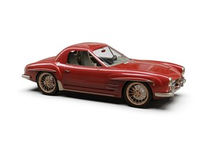 Old School Vintage Classic Red Racing Coupe Cabriolet Car