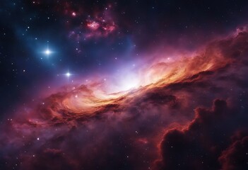 Naklejka premium Colorful space Spiral galaxy cloud nebula. Stary night cosmos. Universe science astronomy. Generative AI
