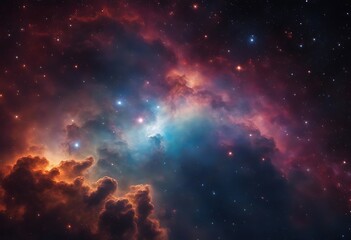 Fototapeta premium Colorful space Spiral galaxy cloud nebula. Stary night cosmos. Universe science astronomy. Generative AI