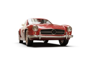 Old School Vintage Classic Red Racing Coupe Cabriolet Car