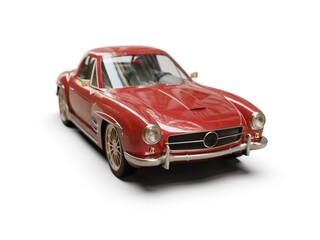 Old School Vintage Classic Red Racing Coupe Cabriolet Car