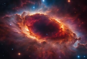 Fototapeta premium Colorful space Spiral galaxy cloud nebula. Stary night cosmos. Universe science astronomy. Generative AI