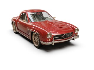 Old School Vintage Classic Red Racing Coupe Cabriolet Car