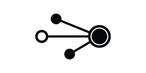 Business network vector icon isolated with white background.