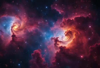 Obraz premium Colorful space Spiral galaxy cloud nebula. Stary night cosmos. Universe science astronomy. Generative AI