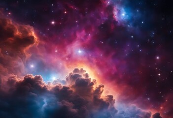 Fototapeta premium Colorful space Spiral galaxy cloud nebula. Stary night cosmos. Universe science astronomy. Generative AI