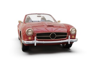 Old School Vintage Classic Red Racing Coupe Cabriolet Car