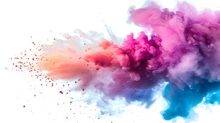 Bright colors smoke float up, background Abstract smoke misty fog isolated on white background. copy space, wallpaper.