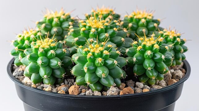 A beautiful picture of a group of Astrophytum asterias