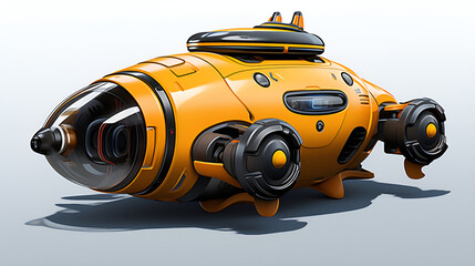 Fototapeta premium A 3D model of a yellow and black robot, showcasing its intricate design