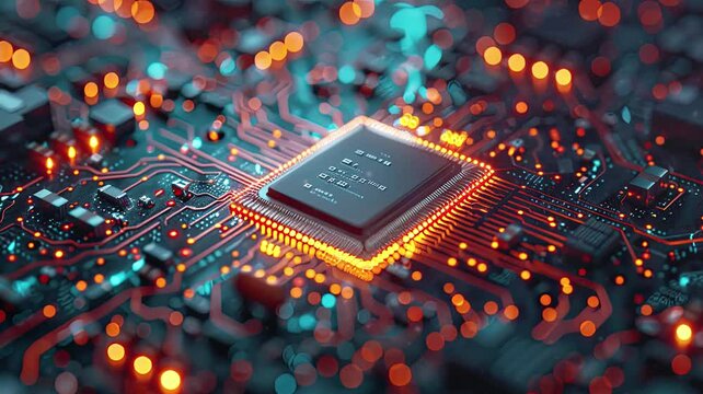 Binary path on silicon CPU, 4K animation video looping
