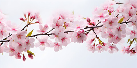 Cherry blossoms on a white background
