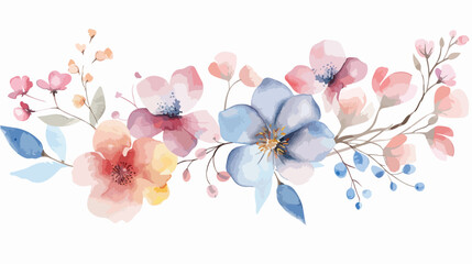 Spring flower watercolor for wedding birthday card background