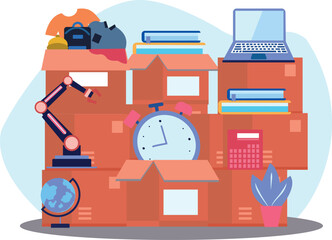 The cartons are ready to be shifted.