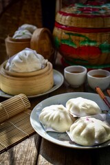 steamed stuff bun,steamed dumpling,stuffed steamed bun,thai called sarapao, morningnlight