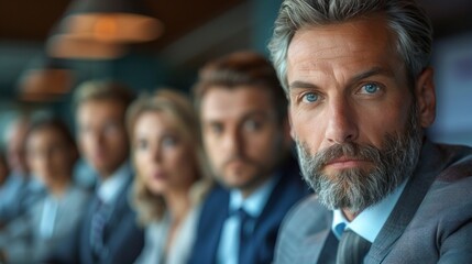 Reverse growth in business, high-resolution detailed rendering, worried executives in a meeting