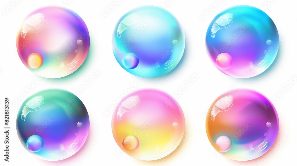 Poster an abstract bright circular shape created with gradient colors and blur. translucent holographic sof