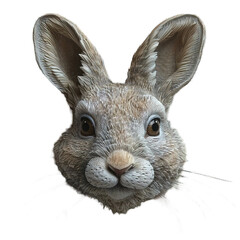 front view rabbit mask isolated on transparent background ,generative ai © marteen stenberg