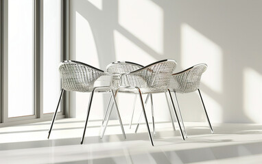 Stackable Wireframe Cafe Chair.