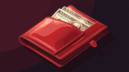 Wallet with money on dark background closeup. Budget