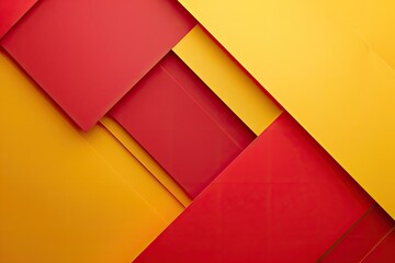 Flat composition of abstract color paper geometric business background in red and yellow