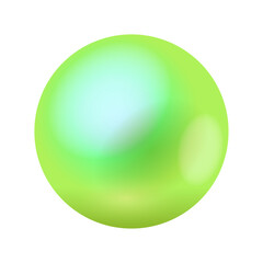 Illustration of green sphere isolated on white background
