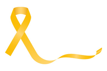 Vector illustration of yellow ribbon on transparent background