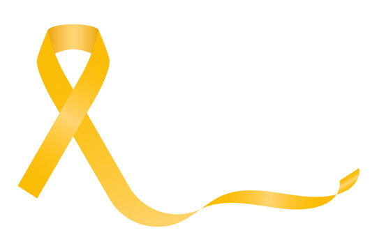 Vector illustration of yellow ribbon on transparent background