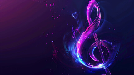 clef on blue background