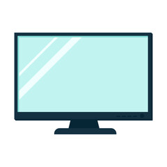 Fototapeta premium PC computer monitor illustration of house elements Cartoon style
