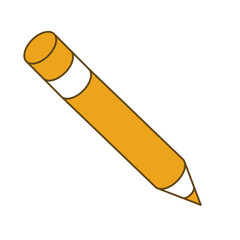 pencil icon Flat illustration of yellow pencil
