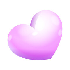 Realistic heart shape balloon on white
