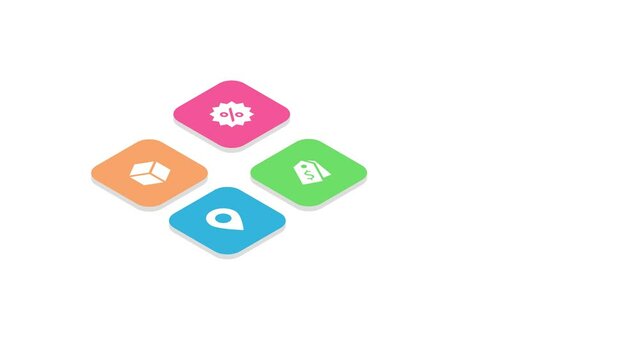 4Ps Model of marketing mix infographic presentation template with icons has 4 steps such as Product, Place, Price and Promotion. Concept for offer the right product in the right place.