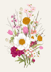 Digital textile Flower design with beautiful colour	