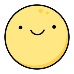 Hand drawn retro smiley emoji illustration on white
