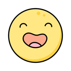 Hand drawn retro smiley emoji illustration