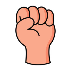 hand fist illustration on white background