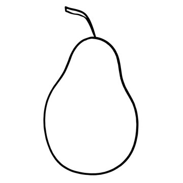 recommend clip art: Line art pear fruit icon