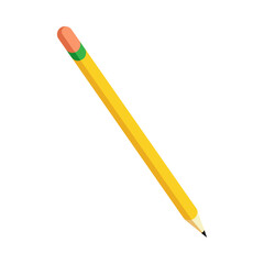 Wooden color pencils flat illustration on white