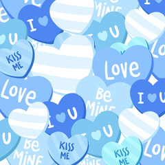 Hand drawn flat design conversation hearts