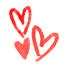 Watercolor hand drawn heart Isolated on white background