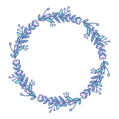Hand drawn floral wreath, decorative wreaths with flowers